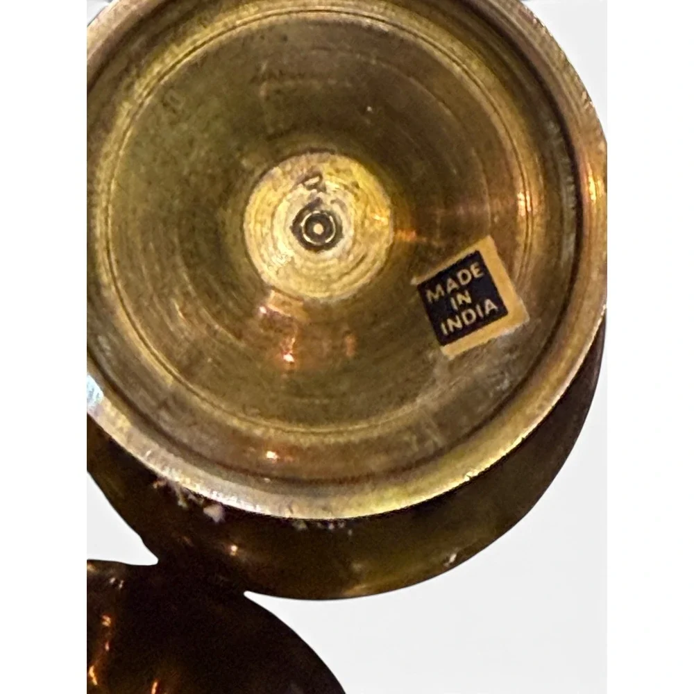 Vintage Solid Brass Chalices | Set of 3 | Mid-Century Barware